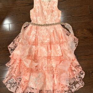 Elegant Pink Layered Prom Dress